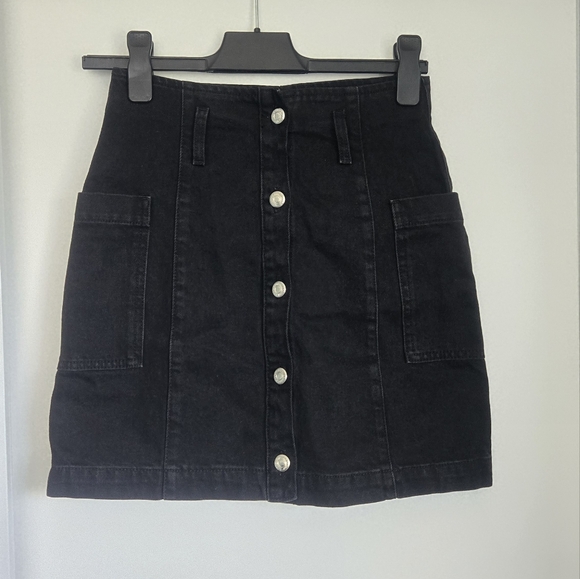 Black Denim Mini Skirt - Picture 2 of 6